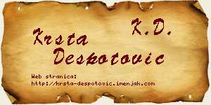 Krsta Despotović vizit kartica